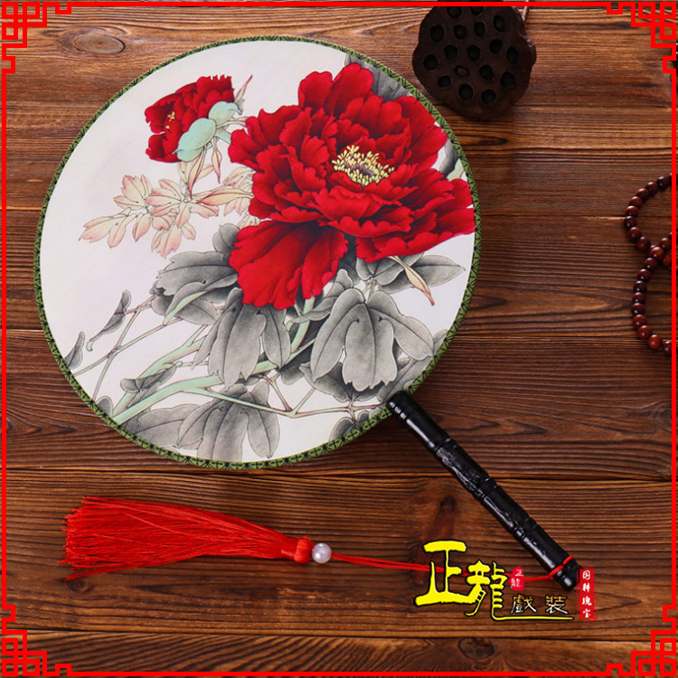 哈密古典中国风团扇空白扇跳舞蹈扇 真丝宫扇