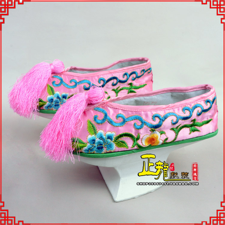 哈密京越剧戏鞋花盆底清朝皇后贵妃宫女花盆底 旗鞋