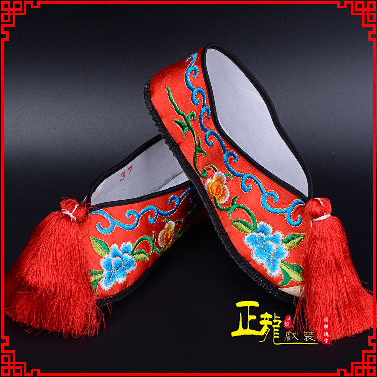 哈密京剧越剧戏曲彩鞋花旦绣花 普平底彩鞋