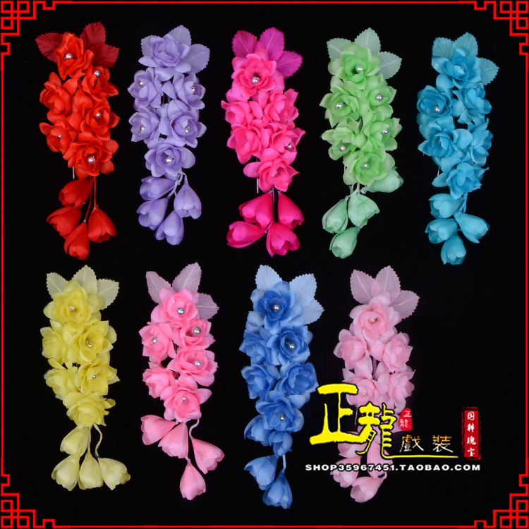 哈密鬓花头饰小花头花 真丝绢花