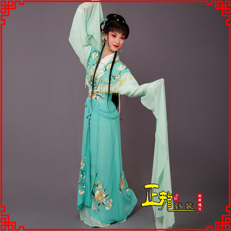 哈密青衣水袖戏服演出服 云肩花旦衣